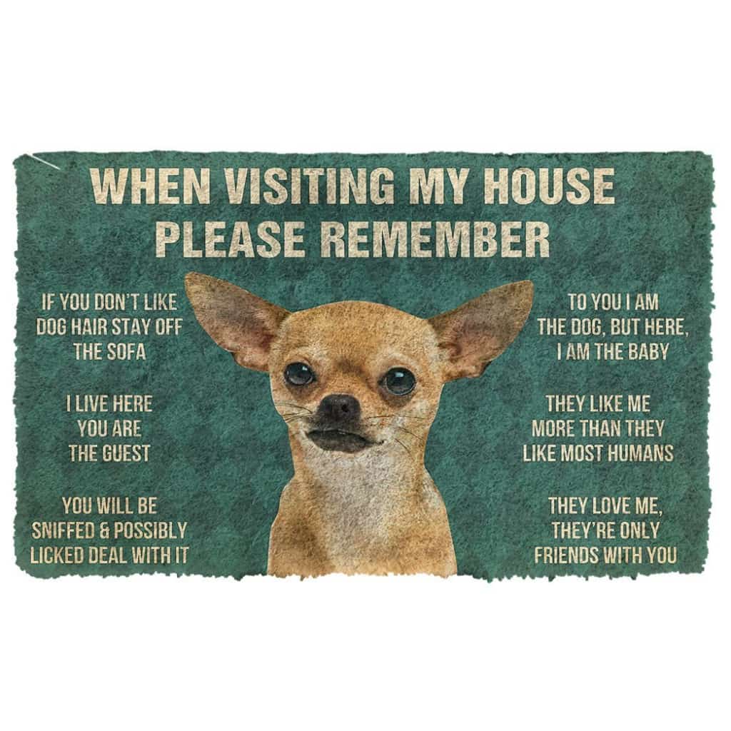 3D Please Remember Chihuahua Dogs House Rules Custom Doormat