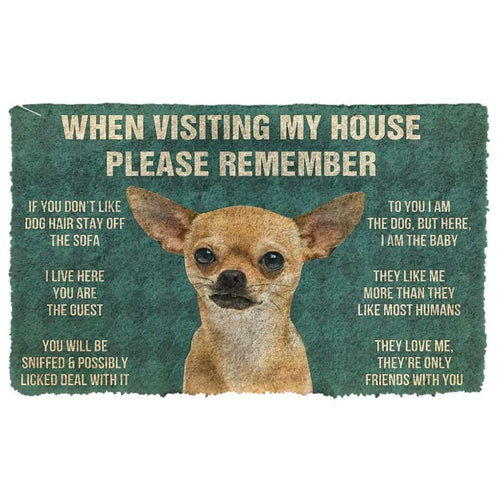 3D Please Remember Chihuahua Dogs House Rules Custom Doormat