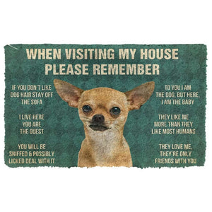 3D Please Remember Chihuahua Dogs House Rules Custom Doormat