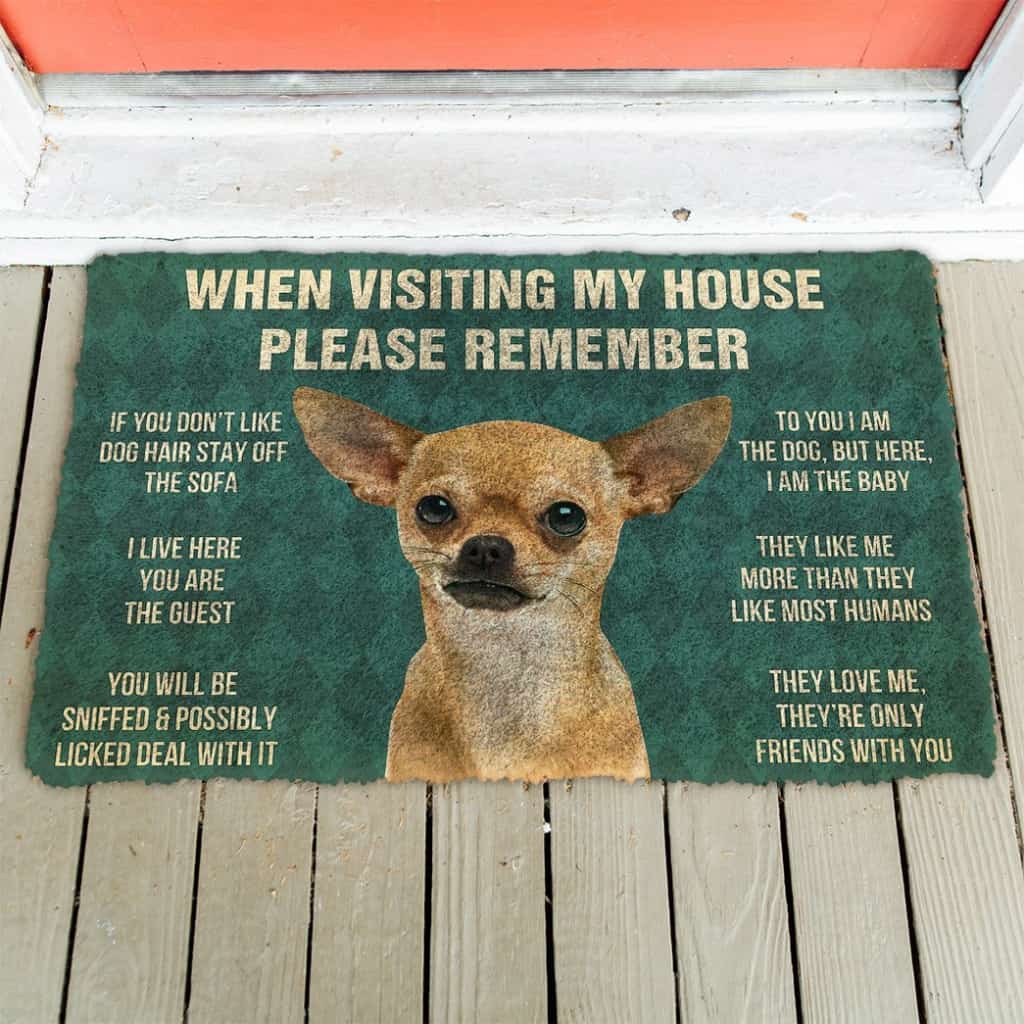 3D Please Remember Chihuahua Dogs House Rules Custom Doormat