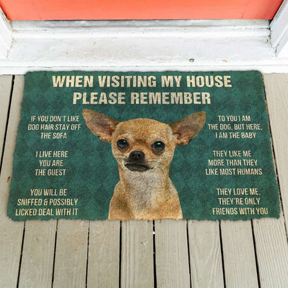 3D Please Remember Chihuahua Dogs House Rules Custom Doormat