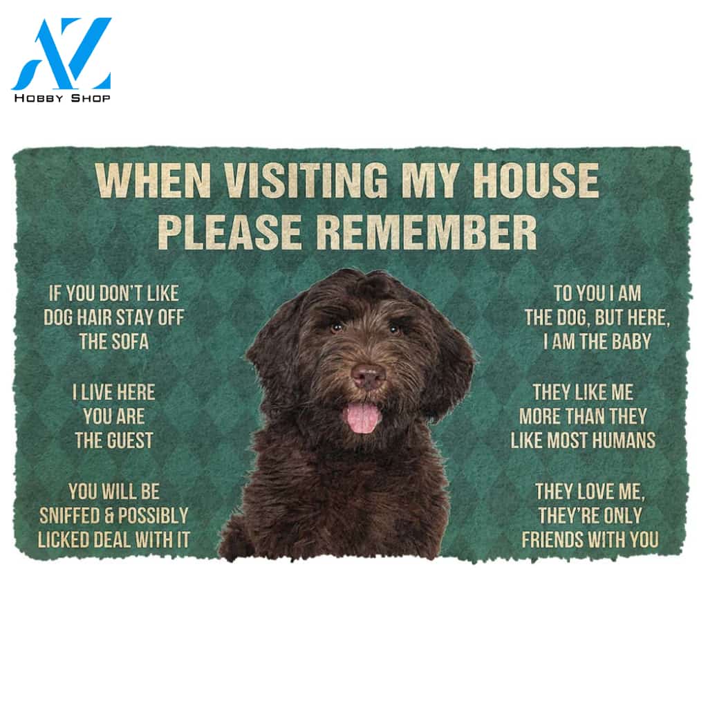3D Please Remember Chocolate Labradoodles House Rule Custom Doormat | Welcome Mat | House Warming Gift