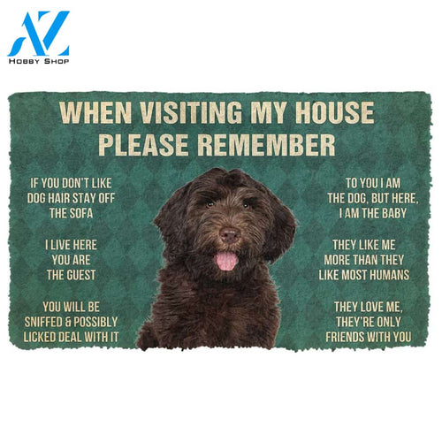 3D Please Remember Chocolate Labradoodles House Rule Custom Doormat | Welcome Mat | House Warming Gift