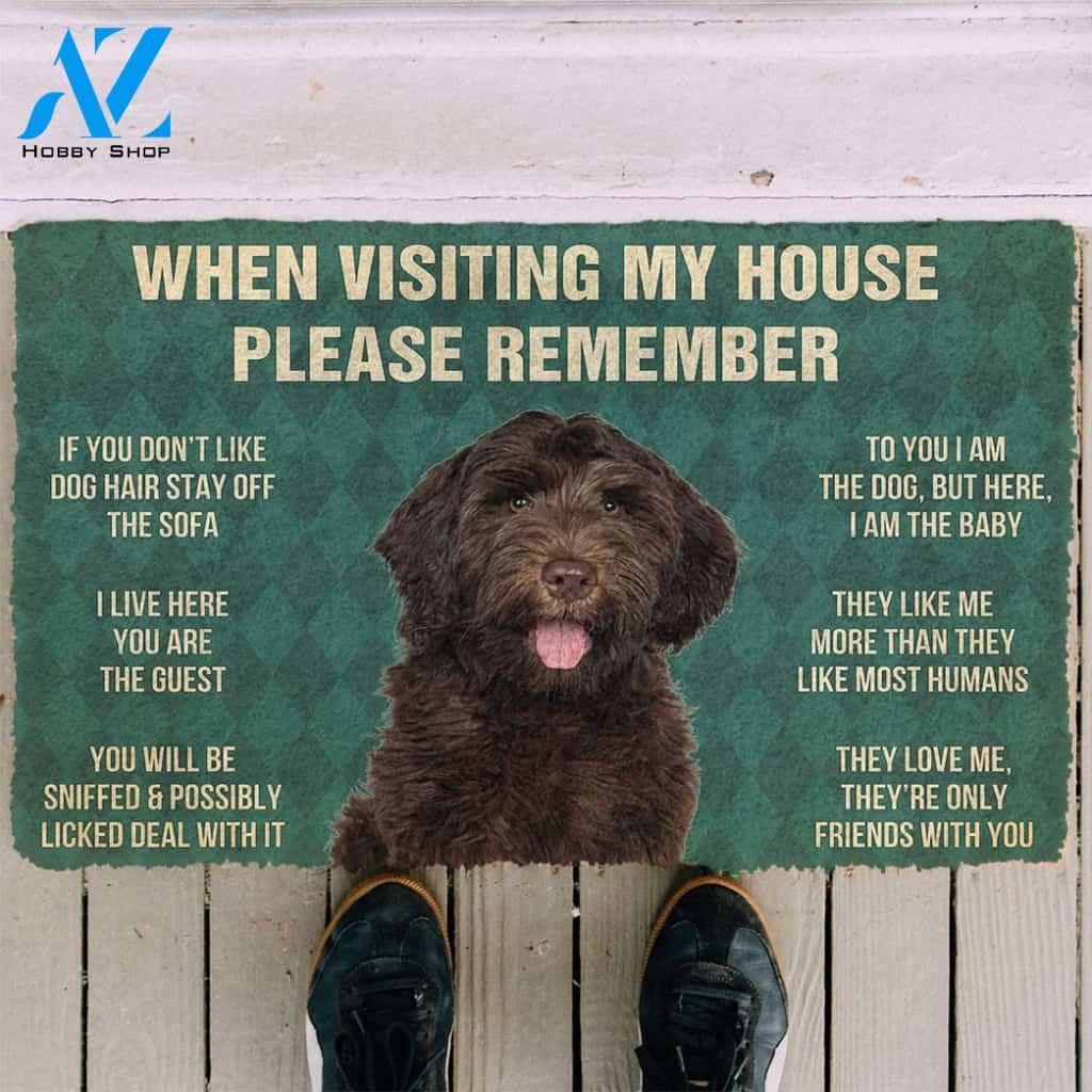 3D Please Remember Chocolate Labradoodles House Rule Custom Doormat | Welcome Mat | House Warming Gift