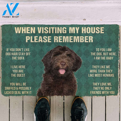 3D Please Remember Chocolate Labradoodles House Rule Custom Doormat | Welcome Mat | House Warming Gift