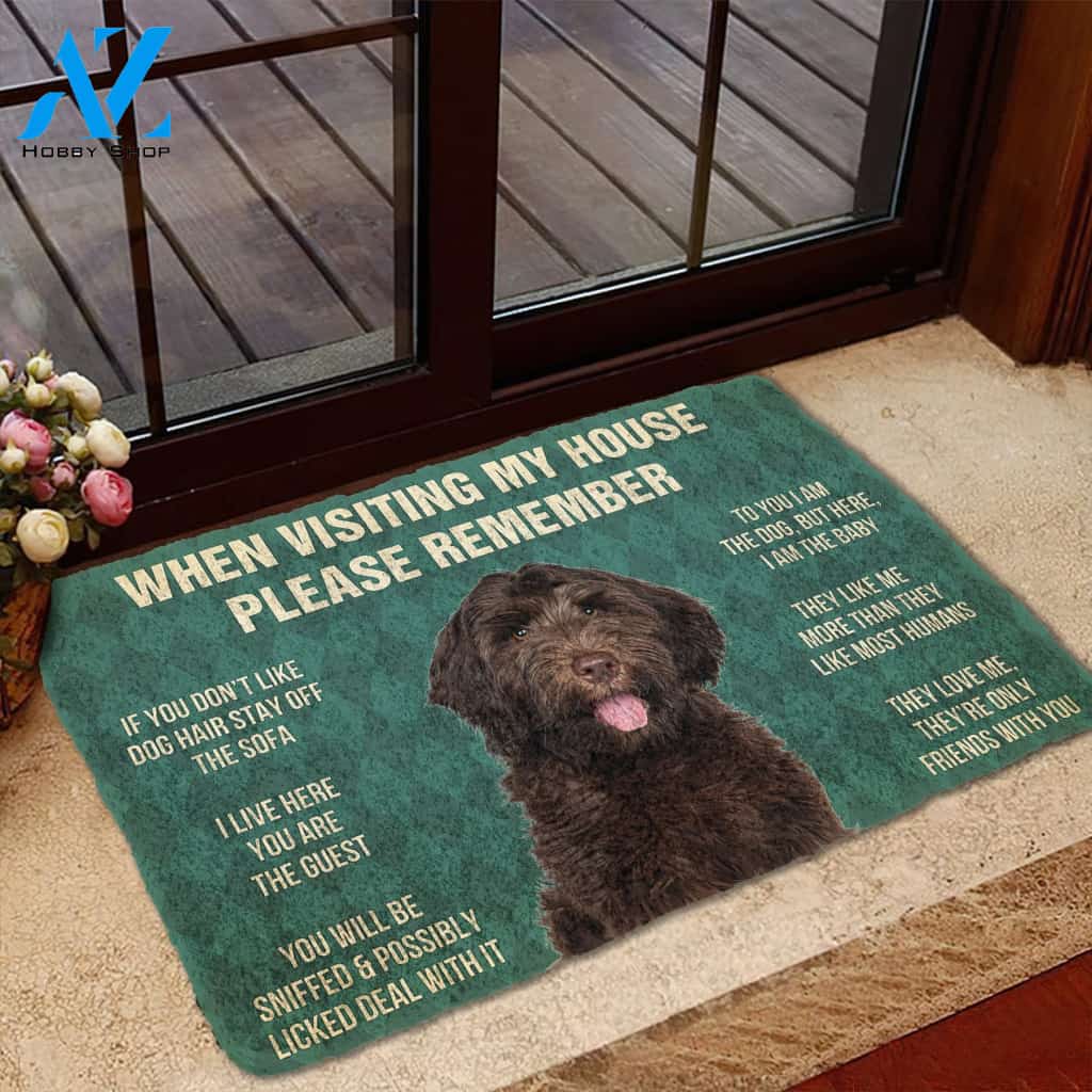 3D Please Remember Chocolate Labradoodles House Rule Custom Doormat | Welcome Mat | House Warming Gift