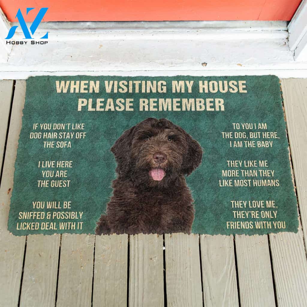 3D Please Remember Chocolate Labradoodles House Rule Custom Doormat | Welcome Mat | House Warming Gift