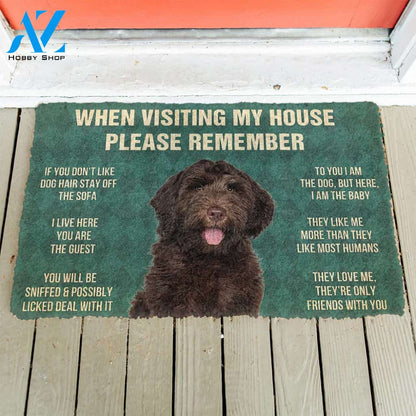 3D Please Remember Chocolate Labradoodles House Rule Custom Doormat | Welcome Mat | House Warming Gift