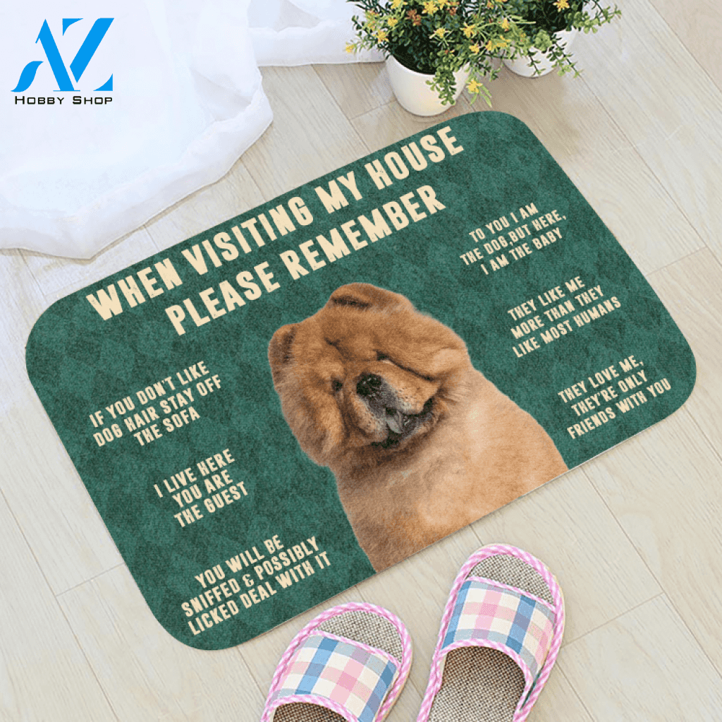 3D Please Remember ChowChow Dog's House Rules Doormat