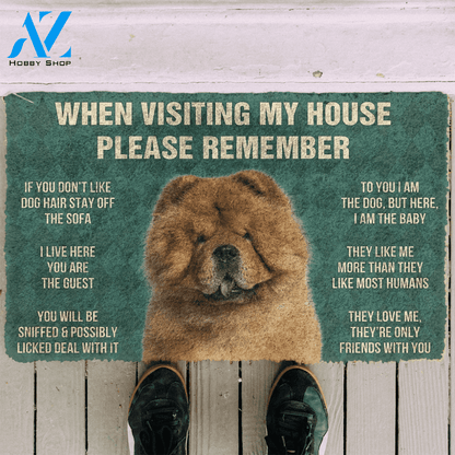 3D Please Remember ChowChow Dog's House Rules Doormat