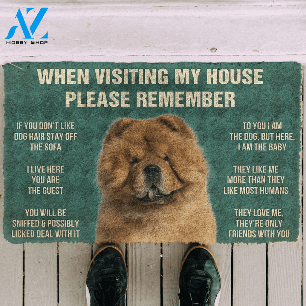 3D Please Remember ChowChow Dog's House Rules Doormat