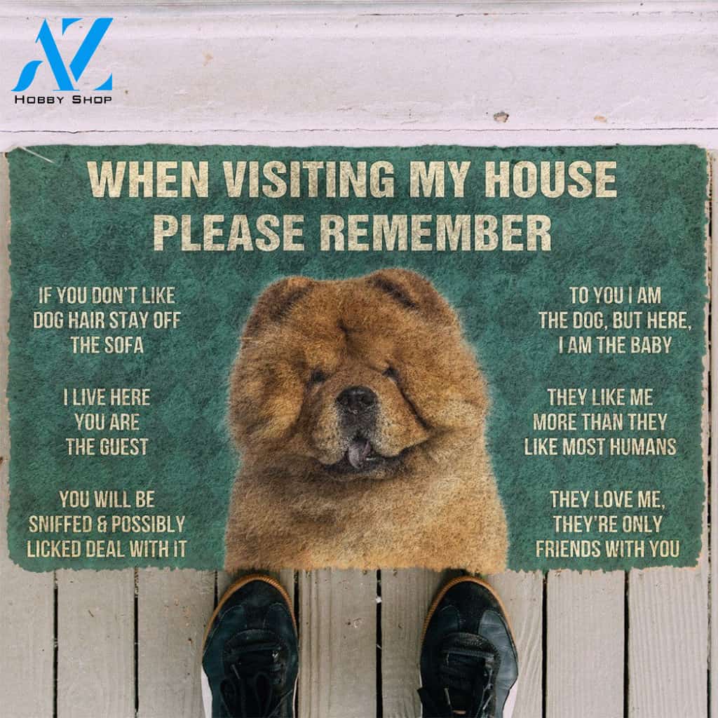 3D Please Remember ChowChow Dog's House Rules Doormat | Welcome Mat | House Warming Gift