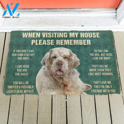 3D Please Remember Clumber Spaniel House Rules Custom Doormat | Welcome Mat | House Warming Gift
