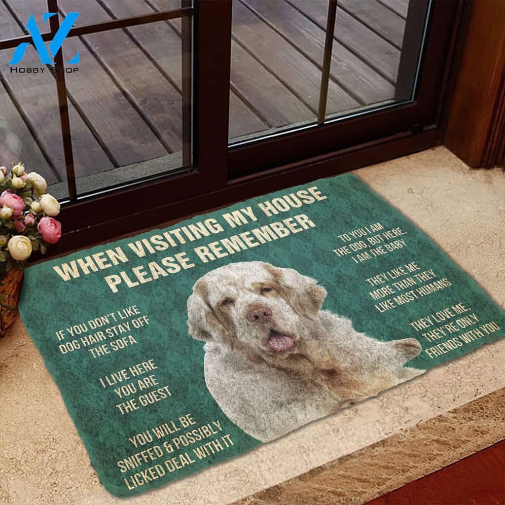 3D Please Remember Clumber Spaniel House Rules Custom Doormat | Welcome Mat | House Warming Gift