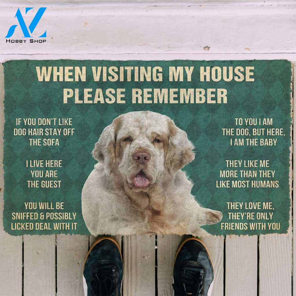 3D Please Remember Clumber Spaniel House Rules Custom Doormat | Welcome Mat | House Warming Gift
