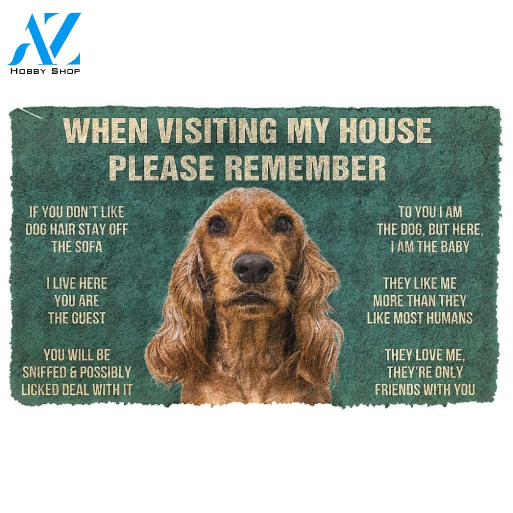 3D Please Remember Cocker Spaniel Dogs House Rules Custom Doormat | Welcome Mat | House Warming Gift