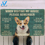 3D Please Remember Corgi Dog's House Rules Doormat | Welcome Mat | House Warming Gift