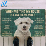 3D Please Remember Coton de Tulear Dogs House Rules Custom Doormat | Welcome Mat | House Warming Gift