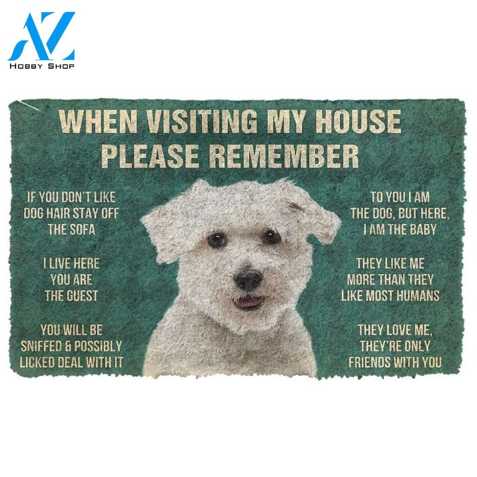 3D Please Remember Coton de Tulear Dogs House Rules Custom Doormat | Welcome Mat | House Warming Gift