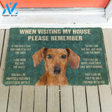3D Please Remember Dachshund House Rules Custom Doormat | Welcome Mat | House Warming Gift