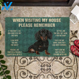 3D Please Remember Dachshunds Puppy Dogs House Rules Custom Doormat | Welcome Mat | House Warming Gift