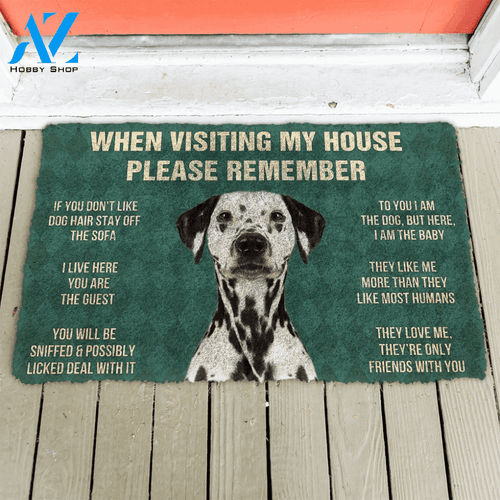3D Please Remember Dalmatian Dogs House Rules Doormat