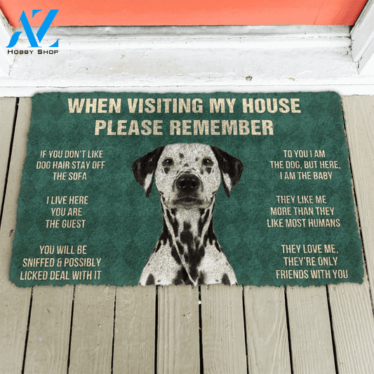 3D Please Remember Dalmatian Dogs House Rules Doormat