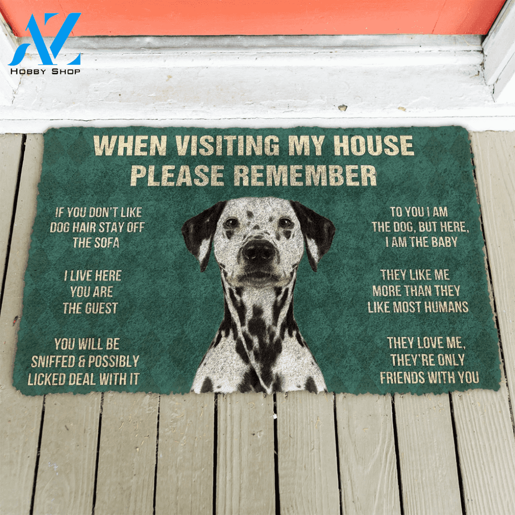 3D Please Remember Dalmatian Dogs House Rules Doormat