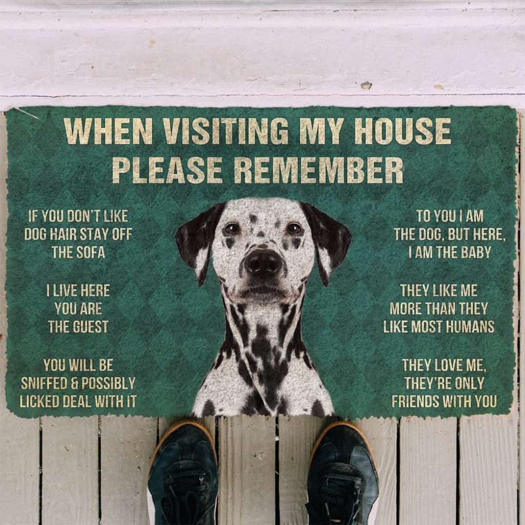 3D Please Remember Dalmatian Dogs House Rules Doormat
