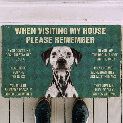 3D Please Remember Dalmatian Dogs House Rules Doormat