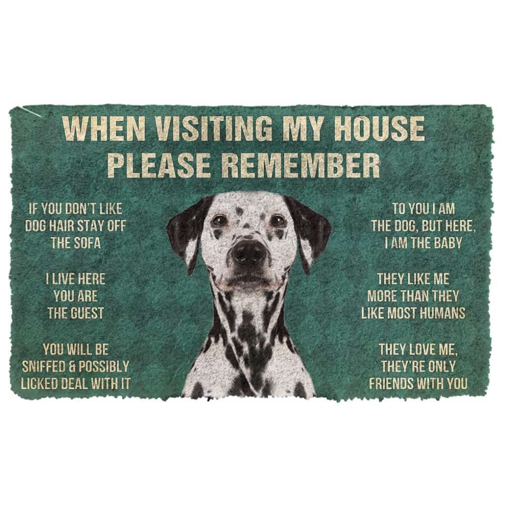 3D Please Remember Dalmatian Dogs House Rules Doormat