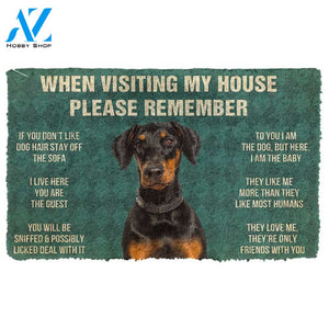 3D Please Remember Doberman Dog's House Rules Doormat | Welcome Mat | House Warming Gift