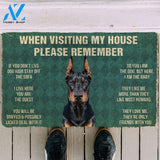 3D Please Remember Doberman Pinscher Dogs House Rules Doormat | Welcome Mat | House Warming Gift