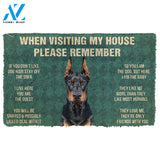 3D Please Remember Doberman Pinscher Dogs House Rules Doormat | Welcome Mat | House Warming Gift