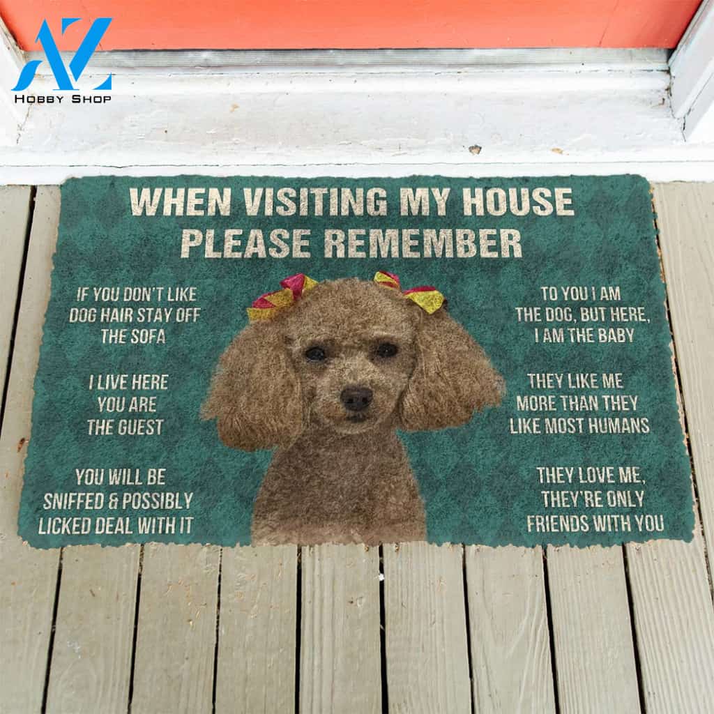 3D Please Remember Dog House Rules Custom Doormat | Welcome Mat | House Warming Gift