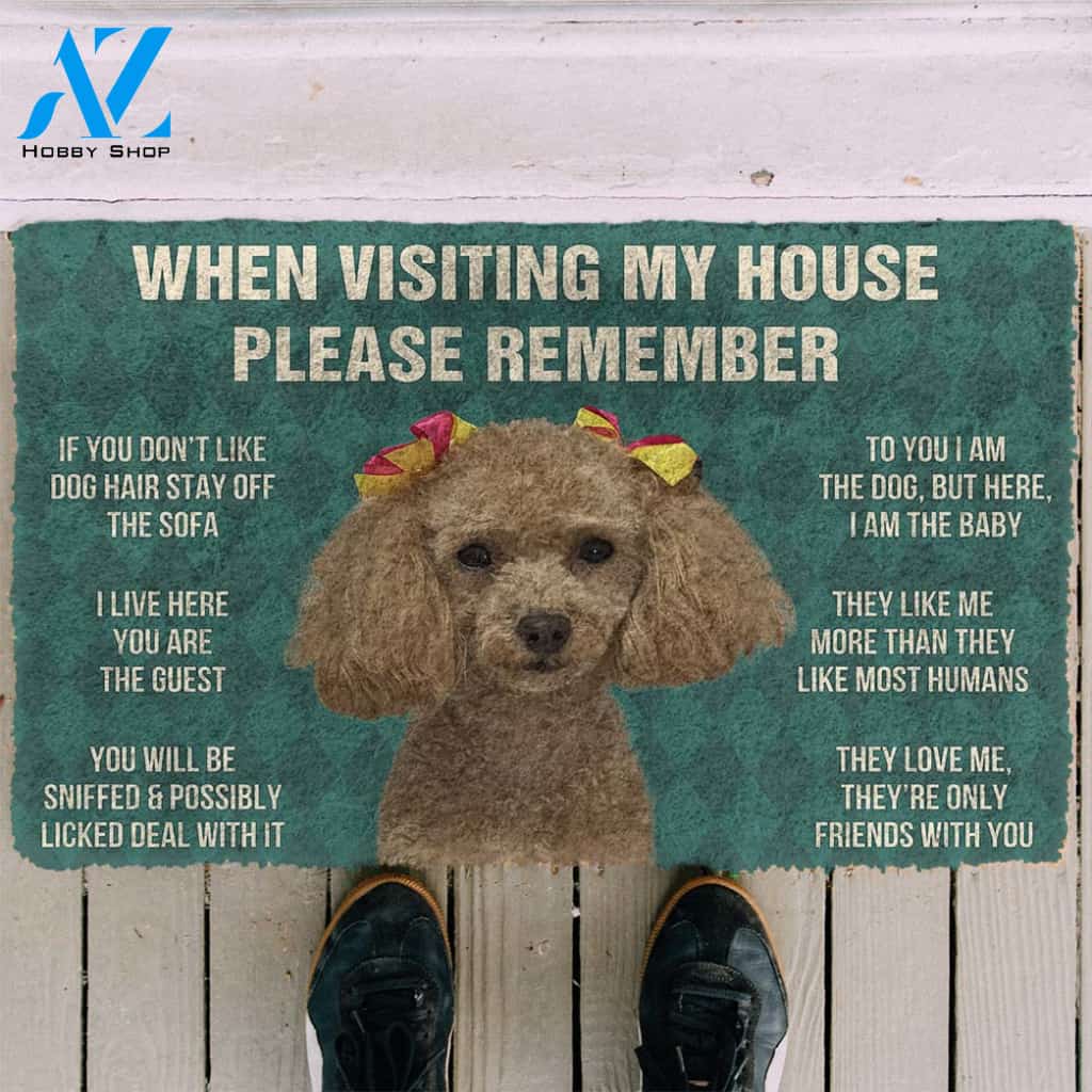 3D Please Remember Dog House Rules Custom Doormat | Welcome Mat | House Warming Gift