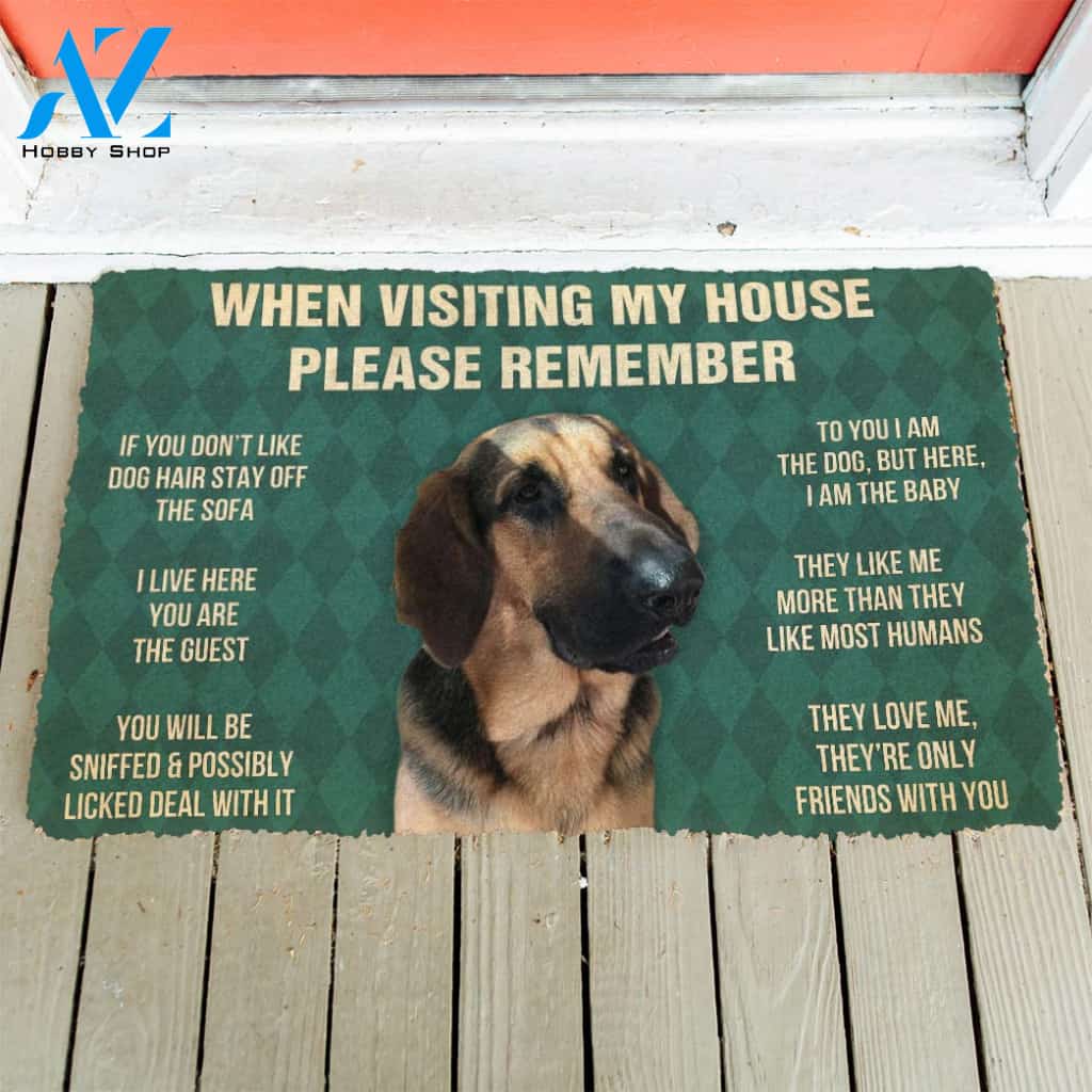 3D Please Remember Dog House Rules Custom Doormat | Welcome Mat | House Warming Gift