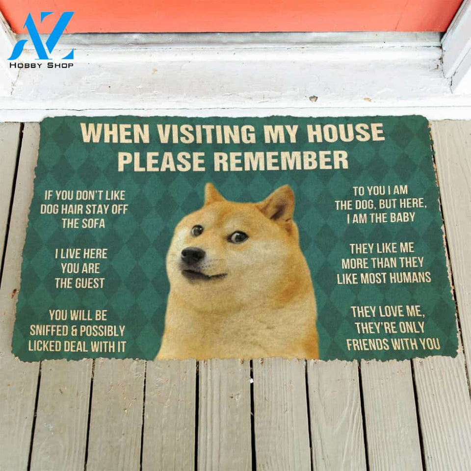 3D 3D Please Remember Doges House Rules Custom Doormat | Welcome Mat | House Warming Gift