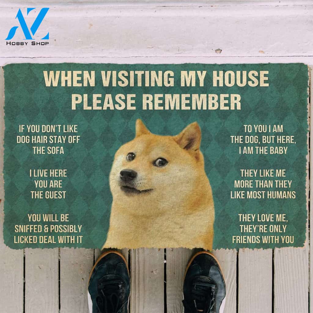 3D 3D Please Remember Doges House Rules Custom Doormat | Welcome Mat | House Warming Gift