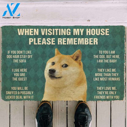 3D 3D Please Remember Doges House Rules Custom Doormat | Welcome Mat | House Warming Gift