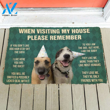 3D Please Remember Dogs House Rules Custom Doormat | Welcome Mat | House Warming Gift