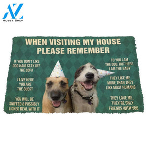 3D Please Remember Dogs House Rules Custom Doormat | Welcome Mat | House Warming Gift