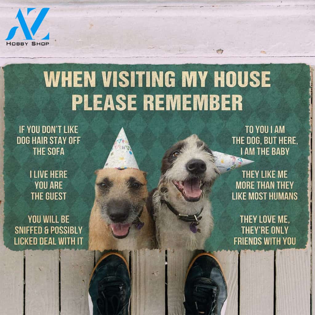 3D Please Remember Dogs House Rules Custom Doormat | Welcome Mat | House Warming Gift