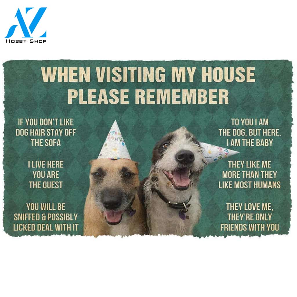 3D Please Remember Dogs House Rules Custom Doormat | Welcome Mat | House Warming Gift