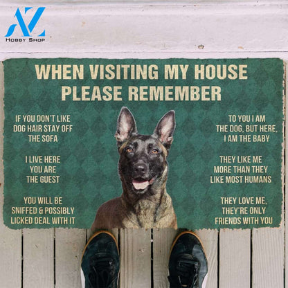 3D Please Remember Dutch Shepherd Dogs House Rules Custom Doormat | Welcome Mat | House Warming Gift