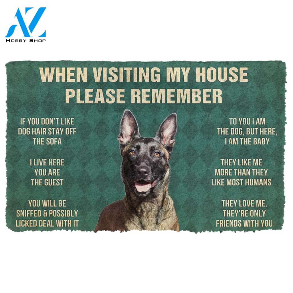 3D Please Remember Dutch Shepherd Dogs House Rules Custom Doormat | Welcome Mat | House Warming Gift