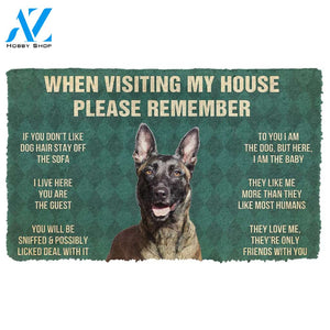 3D Please Remember Dutch Shepherd Dogs House Rules Custom Doormat | Welcome Mat | House Warming Gift