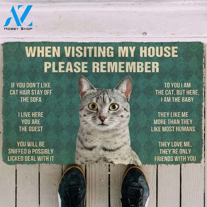 3D Please Remember Egyptian Mau Cats House Rules Custom Doormat | Welcome Mat | House Warming Gift