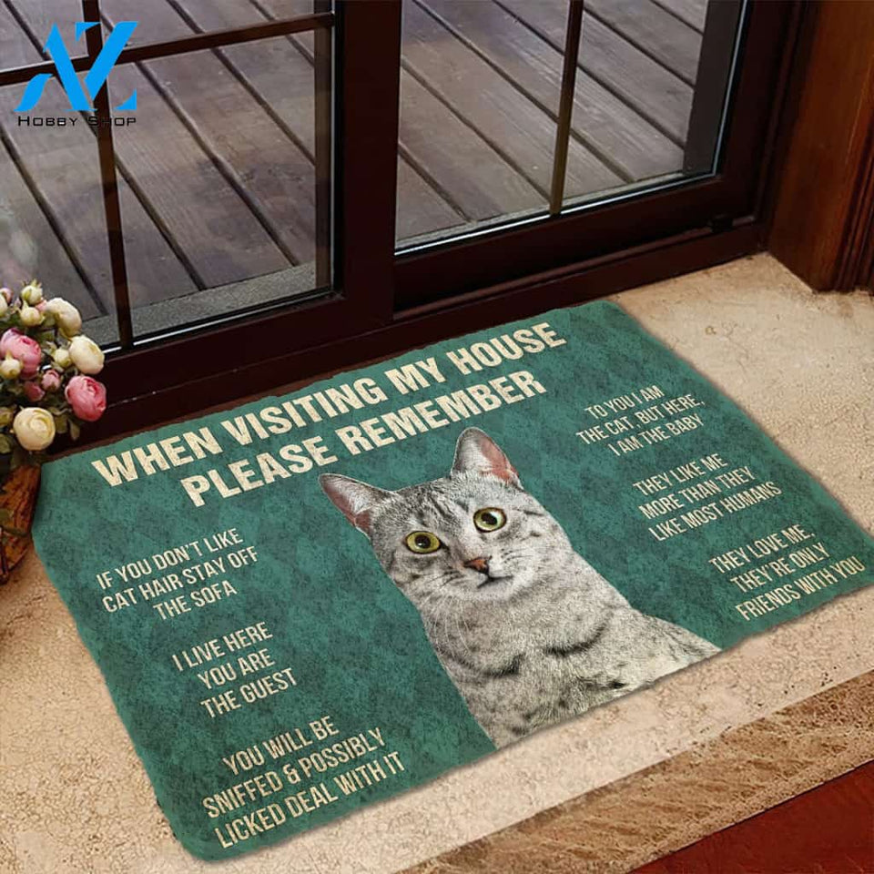 3D Please Remember Egyptian Mau Cats House Rules Custom Doormat | Welcome Mat | House Warming Gift