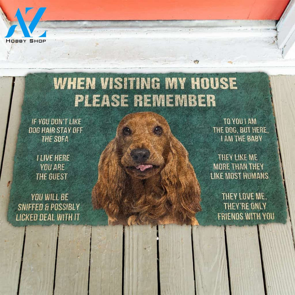 3D Please Remember English Cocker Spaniel Dogs House Rules Doormat | Welcome Mat | House Warming Gift